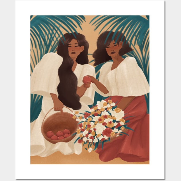 Filipina Beauties and Apples Wall Art by samsum.art